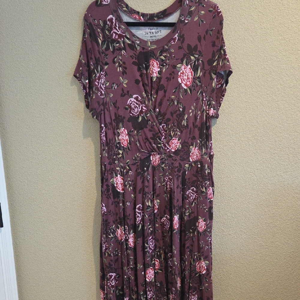 Women's Floral Dress - Purple and Pink